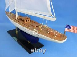 24-Inch Wood MODEL SAILBOAT Enterprise Yacht Boat Nautical Home Decor Display