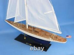 24-Inch Wood MODEL SAILBOAT Enterprise Yacht Boat Nautical Home Decor Display