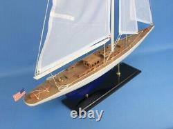 24-Inch Wood MODEL SAILBOAT Enterprise Yacht Boat Nautical Home Decor Display