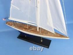 24-Inch Wood MODEL SAILBOAT Enterprise Yacht Boat Nautical Home Decor Display