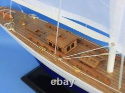 24-Inch Wood MODEL SAILBOAT Enterprise Yacht Boat Nautical Home Decor Display