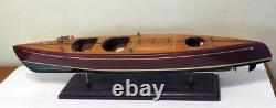 24 Wooden Model of a 1938 Chris-Craft Triple Cockpit Speed Boat Runabout
