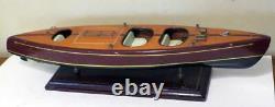 24 Wooden Model of a 1938 Chris-Craft Triple Cockpit Speed Boat Runabout