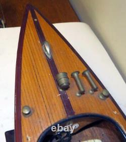 24 Wooden Model of a 1938 Chris-Craft Triple Cockpit Speed Boat Runabout