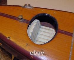 24 Wooden Model of a 1938 Chris-Craft Triple Cockpit Speed Boat Runabout