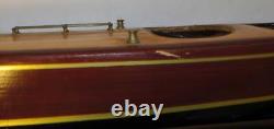 24 Wooden Model of a 1938 Chris-Craft Triple Cockpit Speed Boat Runabout