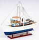 25-inch Assembled Fishing Boat Model Dickie Walker Wood Ship Home Display Decor