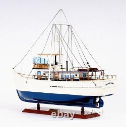 25-Inch Assembled FISHING BOAT MODEL Dickie Walker Wood Ship Home Display Decor