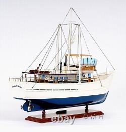 25-Inch Assembled FISHING BOAT MODEL Dickie Walker Wood Ship Home Display Decor