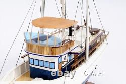 25-Inch Assembled FISHING BOAT MODEL Dickie Walker Wood Ship Home Display Decor