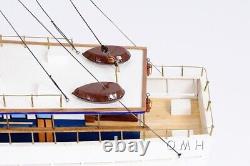 25-Inch Assembled FISHING BOAT MODEL Dickie Walker Wood Ship Home Display Decor