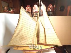 25 Inch Enterprises Sm Sailboat Model America Cup Wooden Wood Boat Replica