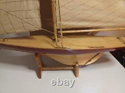 25 Inch Enterprises Sm Sailboat Model America Cup Wooden Wood Boat Replica
