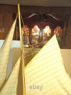 25 Inch Enterprises Sm Sailboat Model America Cup Wooden Wood Boat Replica
