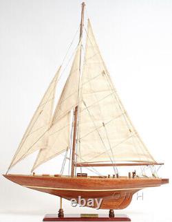 25 Inch Enterprises Sm Sailboat Model America Cup Wooden Wood Boat Replica New