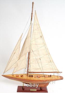 25 Inch Enterprises Sm Sailboat Model America Cup Wooden Wood Boat Replica New