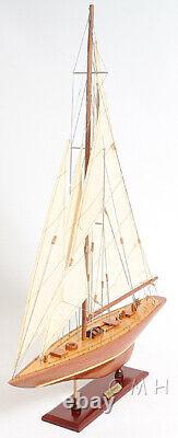 25 Inch Enterprises Sm Sailboat Model America Cup Wooden Wood Boat Replica New