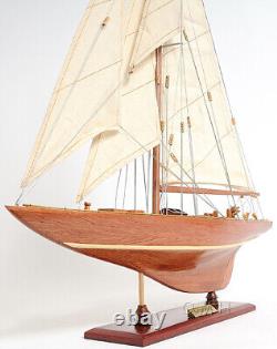 25 Inch Enterprises Sm Sailboat Model America Cup Wooden Wood Boat Replica New