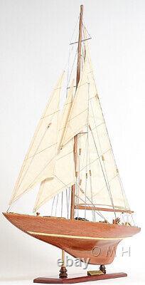 25 Inch Enterprises Sm Sailboat Model America Cup Wooden Wood Boat Replica New