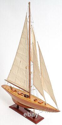 25 Inch Enterprises Sm Sailboat Model America Cup Wooden Wood Boat Replica New