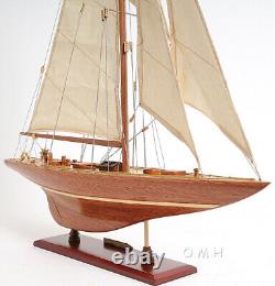 25 Inch Enterprises Sm Sailboat Model America Cup Wooden Wood Boat Replica New