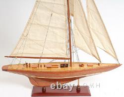 25 Inch Enterprises Sm Sailboat Model America Cup Wooden Wood Boat Replica New