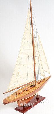 25 Inch Enterprises Sm Sailboat Model America Cup Wooden Wood Boat Replica New