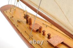 25 Inch Enterprises Sm Sailboat Model America Cup Wooden Wood Boat Replica New