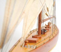 25 Inch Enterprises Sm Sailboat Model America Cup Wooden Wood Boat Replica New