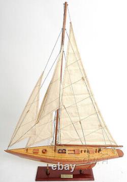 25 Inch Enterprises Sm Sailboat Model America Cup Wooden Wood Boat Replica New