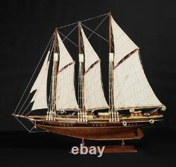 28 Wooden Sailboat Model Atlantic Schooner, Handmade Sailing Yacht Ship Replic