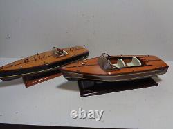 2 Clean Vintage Collectible Model Wood Boats see pictures FREE SHIP