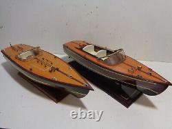 2 Clean Vintage Collectible Model Wood Boats see pictures FREE SHIP