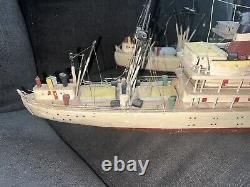 2 VTG Ideal Assembled Balsa Wood Model Boat Steam Ships Display 26 Nautical