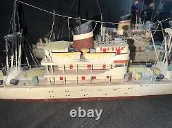 2 VTG Ideal Assembled Balsa Wood Model Boat Steam Ships Display 26 Nautical
