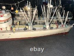 2 VTG Ideal Assembled Balsa Wood Model Boat Steam Ships Display 26 Nautical