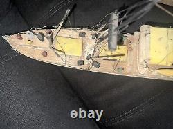 2 VTG Ideal Assembled Balsa Wood Model Boat Steam Ships Display 26 Nautical