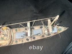 2 VTG Ideal Assembled Balsa Wood Model Boat Steam Ships Display 26 Nautical