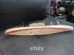 2 VTG Ideal Assembled Balsa Wood Model Boat Steam Ships Display 26 Nautical
