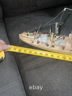 2 VTG Ideal Assembled Balsa Wood Model Boat Steam Ships Display 26 Nautical