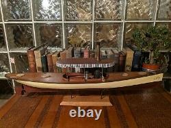 30 STEAM LAUNCH Vintage wood Pond Yacht model ship display boat! African Queen