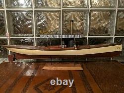 30 STEAM LAUNCH Vintage wood Pond Yacht model ship display boat! African Queen