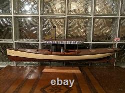 30 STEAM LAUNCH Vintage wood Pond Yacht model ship display boat! African Queen