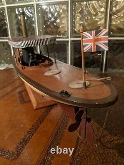 30 STEAM LAUNCH Vintage wood Pond Yacht model ship display boat! African Queen