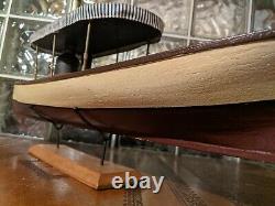 30 STEAM LAUNCH Vintage wood Pond Yacht model ship display boat! African Queen