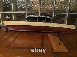 30 STEAM LAUNCH Vintage wood Pond Yacht model ship display boat! African Queen