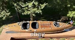 32 Authentic Models Chris Craft Wood Boat Typhoon Cruiser Triple Cockpit Vtg