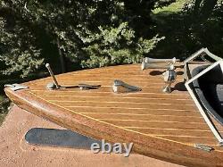 32 Authentic Models Chris Craft Wood Boat Typhoon Cruiser Triple Cockpit Vtg