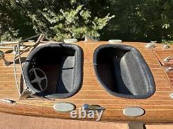 32 Authentic Models Chris Craft Wood Boat Typhoon Cruiser Triple Cockpit Vtg