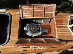 32 Authentic Models Chris Craft Wood Boat Typhoon Cruiser Triple Cockpit Vtg